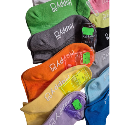 AURA.VIA KIDS vaikiškos vasarinės kojinės su neslystančiu padu – 5 porų MIX 5
