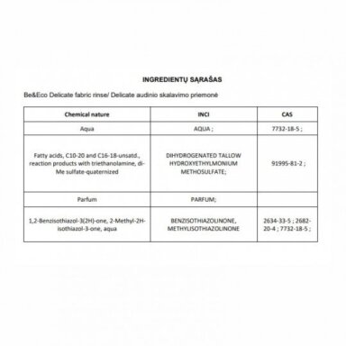 BE&ECO audinių minkštiklis Švelnus, 1 L BE&ECO audinių minkštiklis Švelnus, 1 L