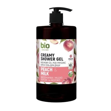 BIO NATURELL kreminė dušo želė su dozatoriumi Peach & Milk, 946 ml