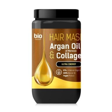 BIO NATURELL plaukų kaukė su argano aliejumi ir kolagenu, 946 ml