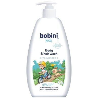 BOBINI kūno ir plaukų prausiklis vaikams 1+ Kids , 500 ml