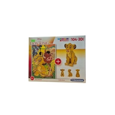 CLEMENTONI Disney The Lion King dėlionė 104 detalės + 3D modelis