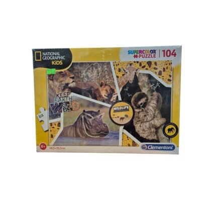 CLEMENTONI National Geographic Kids Wildlife dėlionė, 104 detalės CLEMENTONI National Geographic Kids Wildlife dėlionė, 104 detalės