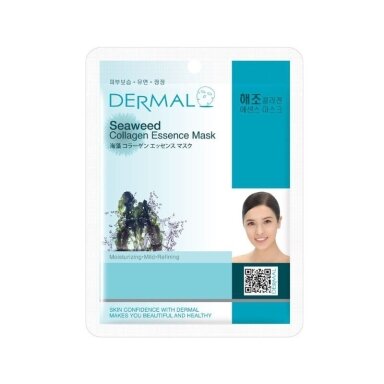DERMAL lakštinė veido kaukė su kolagenu ir jūros dumbliais, 23 g DERMAL lakštinė veido kaukė su kolagenu ir jūros dumbliais, 23 g