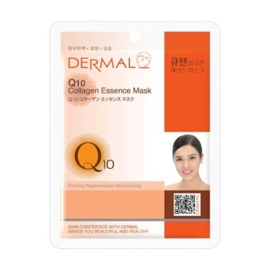 DERMAL lakštinė veido kaukė su kolagenu ir kofermentu Q10, 23 g DERMAL lakštinė veido kaukė su kolagenu ir kofermentu Q10, 23 g
