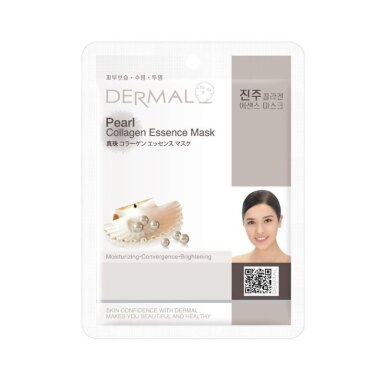 DERMAL lakštinė veido kaukė su kolagenu ir perlais, 23 g DERMAL lakštinė veido kaukė su kolagenu ir perlais, 23 g