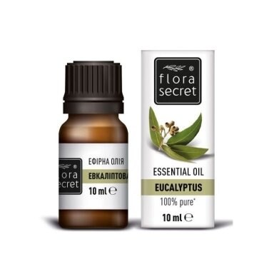 FLORA SECRET eukaliptų eterinis aliejus, 10 ml FLORA SECRET eukaliptų eterinis aliejus, 10 ml