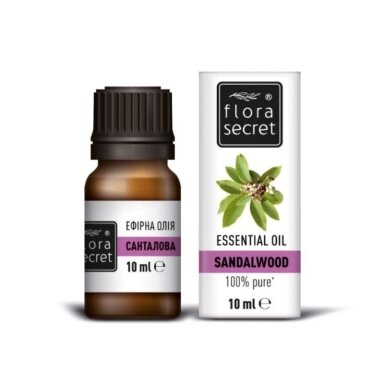 FLORA SECRET santalų eterinis aliejus, 10 ml FLORA SECRET santalų eterinis aliejus, 10 ml