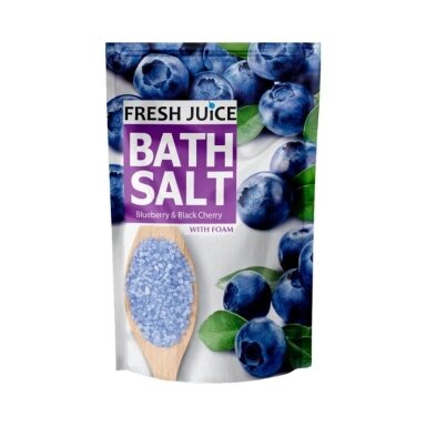 FRESH JUICE putojanti vonios druska Blueberry & Black Cherry, 500 g FRESH JUICE putojanti vonios druska Blueberry & Black Cherry, 500 g