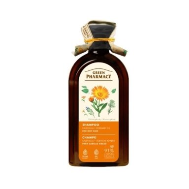 GREEN PHARMACY šampūnas riebiems plaukams Medetka ir rozmarino aliejus, 350 ml GREEN PHARMACY šampūnas riebiems plaukams Medetka ir rozmarino aliejus, 350 ml