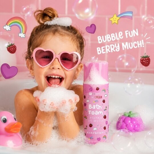 HISKIN Kids prausimosi putos Raspberry, 250 ml (purškiamos) 1