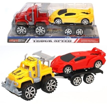 Inercinis tralas su sportiniu automobiliu, 32 cm Inercinis tralas su sportiniu automobiliu, 32 cm