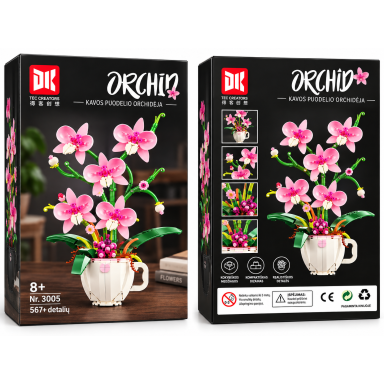 Konstruktorius „Orchidėja puodelyje“ – 567+ detalės, 8+ Konstruktorius „Orchidėja puodelyje“ – 567+ detalės, 8+