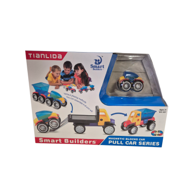 Magnetinių blokų mašinėlė – konstruktorius „Pull Car Series“