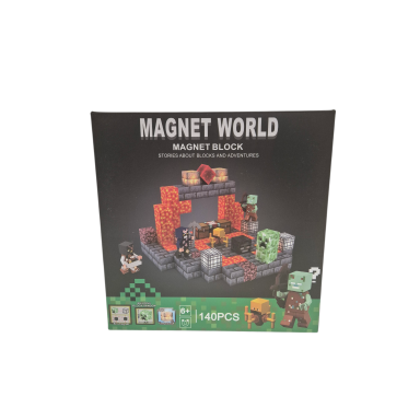Magnetinių kaladėlių rinkinys „Magnet World“ – 140 vnt. (6+)