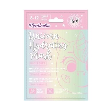 MARTINELIA drėkinamoji lakštinė veido kaukė Vienaragis, 23 g MARTINELIA drėkinamoji lakštinė veido kaukė Vienaragis, 23 g