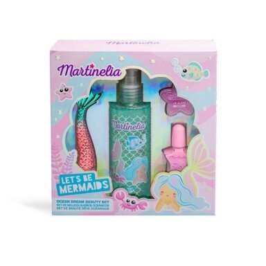 MARTINELIA kosmetikos rinkinys Let's Be Mermaids (kūno dulksna, lūpų blizgesys, nagų lakas, lūpų blizgesys)