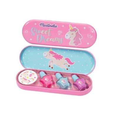 MARTINELIA nagų dailės rinkinys Little Unicorn (3 nagų lakai, lipdukai)