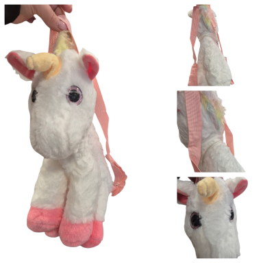 Minkšta kuprinė–žaislas „Vienaragis“, 33 cm