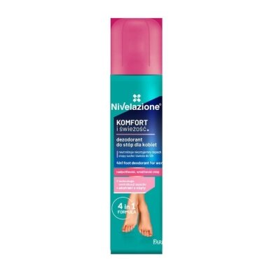 NIVELAZIONE pėdų dezodorantas moterims, komfortas ir gaivumas, 180 ml NIVELAZIONE pėdų dezodorantas moterims, komfortas ir gaivumas, 180 ml