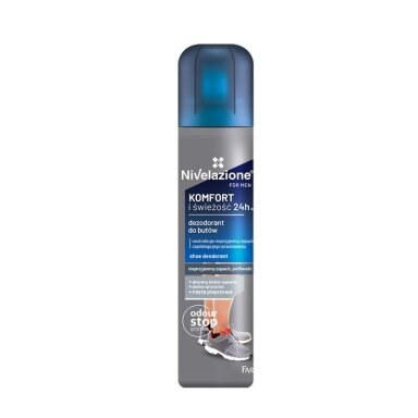 NIVELAZIONE pėdų dezodorantas vyrams, komfortas ir gaivumas 24h, 180 ml NIVELAZIONE pėdų dezodorantas vyrams, komfortas ir gaivumas 24h, 180 ml
