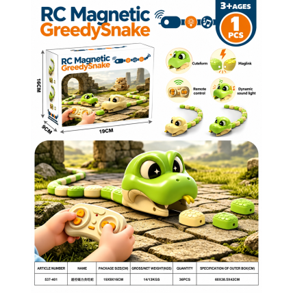 Nuotoliniu būdu valdoma magnetinė gyvatė „RC Magnetic Greedy Snake“, 3+ 1 Nuotoliniu būdu valdoma magnetinė gyvatė „RC Magnetic Greedy Snake“, 3+ 1
