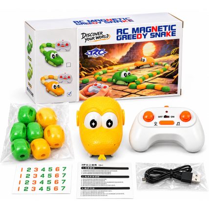 Nuotoliniu būdu valdoma magnetinė gyvatė „RC Magnetic Greedy Snake“, 3+