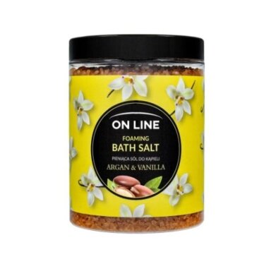 ON LINE putojanti vonios druska ARGAN & VANILLA, 1200 g