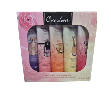 Parfumuotų rankų kremų rinkinys „Cute Lover“ – 5 x 30 ml