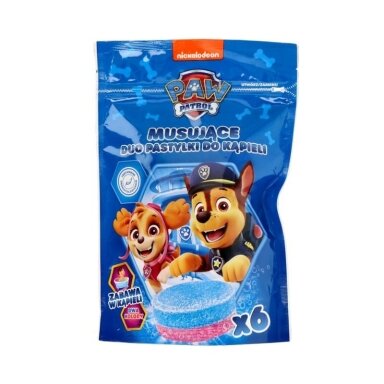 PAW PATROL spalvotos vonios tabletės vaisių aromato, 6 vnt x 20 g