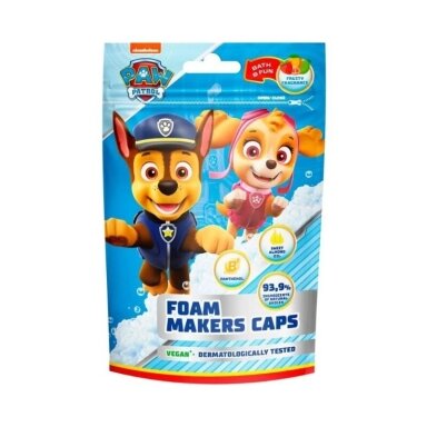 PAW PATROL vonios putų kapsulės braškių, citrinos, pomelo aromato, 6 vnt x 16 g PAW PATROL vonios putų kapsulės braškių, citrinos, pomelo aromato, 6 vnt x 16 g
