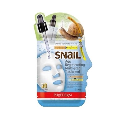 PUREDERM 2 žingsnių veido odos priežiūros priemonė su sraigių mucinu, 2 g + 23 g