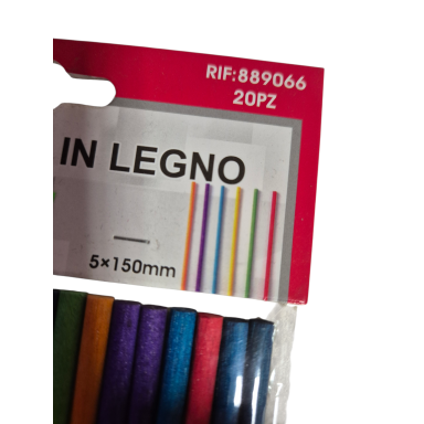 Spalvoti mediniai pagaliukai kūrybai (20 vnt., 15 cm) Spalvoti mediniai pagaliukai kūrybai (20 vnt., 15 cm)