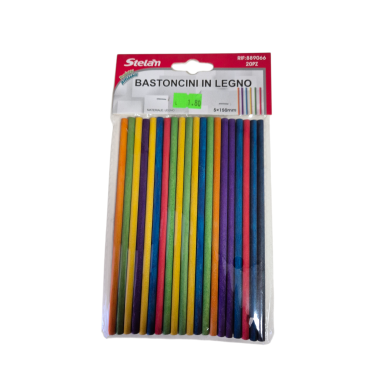 Spalvoti mediniai pagaliukai kūrybai (20 vnt., 15 cm) Spalvoti mediniai pagaliukai kūrybai (20 vnt., 15 cm)