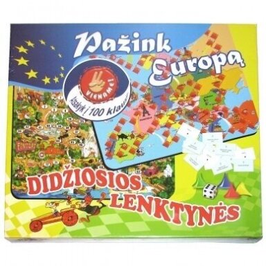Stalo žaidimas "Pažink europą""didžiosios lenktynės"