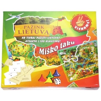 Stalo žaidimas "pažink Lietuvą" "miško taku"