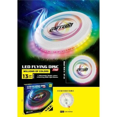 Šviečiantis skraidantis LED diskas Šviečiantis skraidantis LED diskas