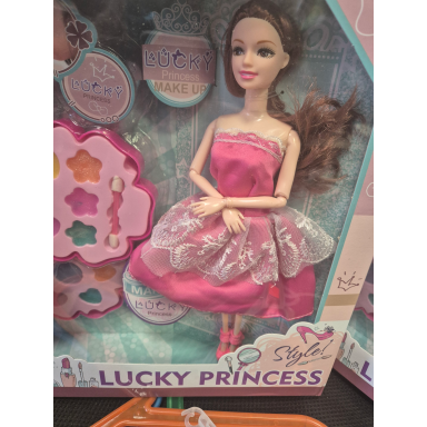Vaikiška lėlė su makiažo rinkiniu „Lucky Princess“ (3+) Vaikiška lėlė su makiažo rinkiniu „Lucky Princess“ (3+)