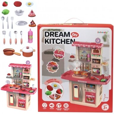 Vaikiška virtuvėlė „Dream Kitchen“ su garais, garsais ir vandeniu Vaikiška virtuvėlė „Dream Kitchen“ su garais, garsais ir vandeniu