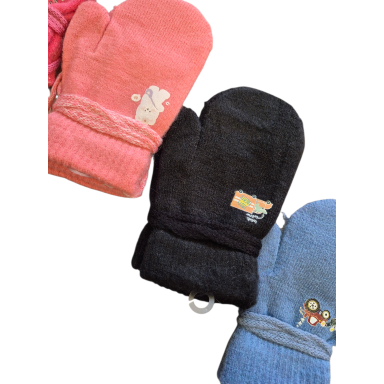 Vaikiškos kumštinės pirštinės su raištukais (13 cm, 1–3 m.)