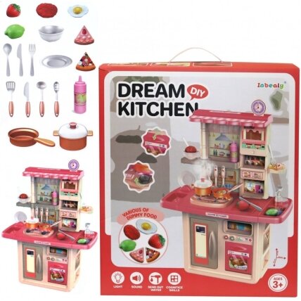 Vaikiška virtuvėlė „Dream Kitchen“ su garais, garsais ir vandeniu Vaikiška virtuvėlė „Dream Kitchen“ su garais, garsais ir vandeniu