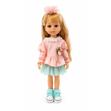 Vinilinė lėlė mergaitė su stilingais drabužėliais, 35 cm Vinilinė lėlė mergaitė su stilingais drabužėliais, 35 cm
