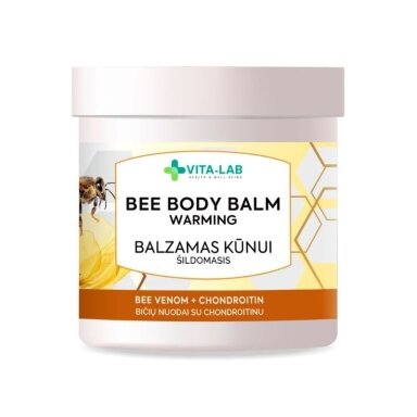 VITA-LAB balzamas kūnui šildomasis Bičių nuodai su chondroitinu, 250 ml VITA-LAB balzamas kūnui šildomasis Bičių nuodai su chondroitinu, 250 ml