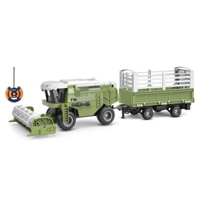 Žaislinis kombainas su priekaba ir valdymo pultu T5 Harvester