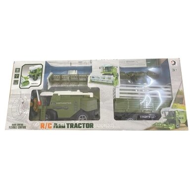 Žaislinis kombainas su priekaba ir valdymo pultu T5 Harvester